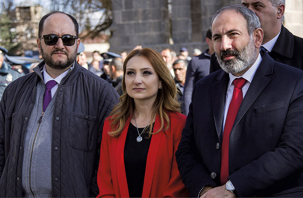 Minister of Education and Science Arayik Harutyunyan, Lilit Makunts and Nikol Pashinyan