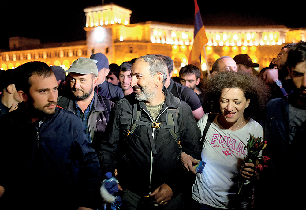 Nikol Pashinyan with his wife Anna Hakobyan