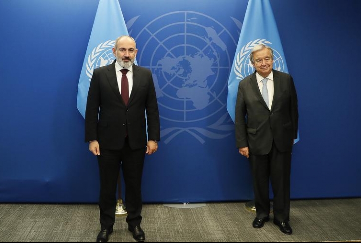 Пашинян обсудил с Гутерришем ситуацию на армяно-азербайджанской границе