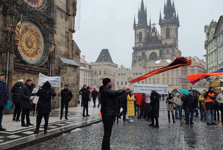20 секунд «блокады» на Староместской площади