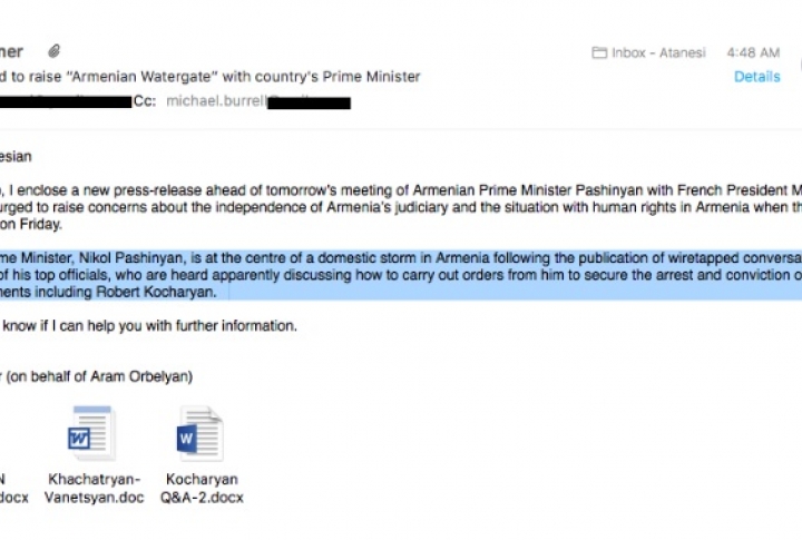 Kocharyan Hires Lobbyist Who Worked for Azerbaijan